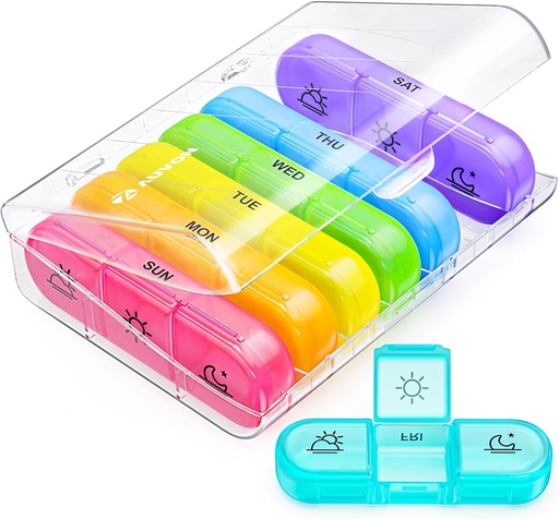 [BRSWY2QCOYIBUHIV] AUVON Weekly Pill Organizer 3 Times a Day, Large 7 Day Pill Box 3 Times a Day with Separate Container, Portable Pill Case for Medication, Vitamins, Fish Oil and Supplements