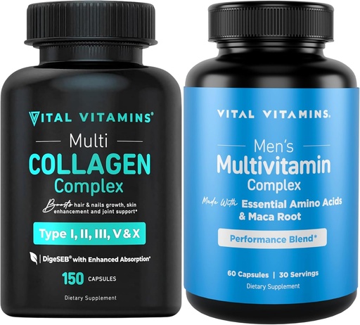 [BRSRAAITB56RG3LV] Vital Vitamins Multi Collagen Capsules + Men's Multivitamins