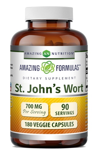 [BRSROZY3DMDQKCDB] Amazing Formulas St. John's Wort Supplement (Hypericum Perforatum Extract) | 700 Mg per Serving | Veggie Capsules | Gluten Free | Non-GMO | Made in USA (1 Pack | 180 Count)