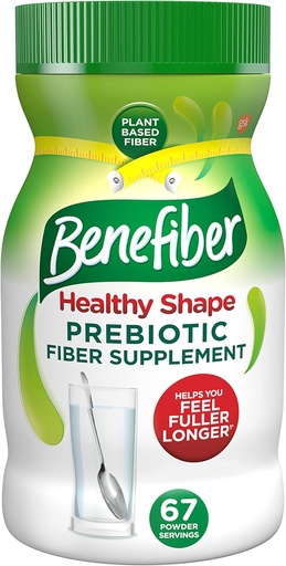 [BRSWGZI3AR4BAHLU] Benefiber Healthy Shape Prebiotic Fiber Supplement Powder for Digestive Health, Daily Fiber Powder - 67 Servings (17.6 Ounces)