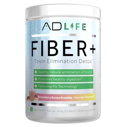 [BRSRAAD2OV5QM3LK] Project AD Fiber+ Vegan Fiber Supplement Powder, Supports Gut Health and Digestive Regularity (Strawberry Banana, 16.4 oz)
