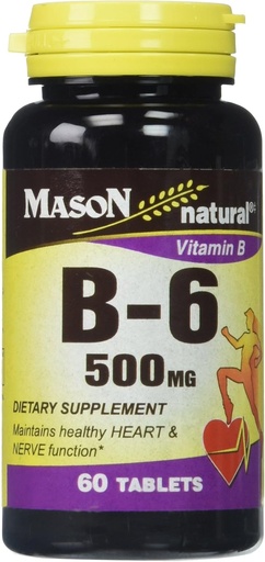 [BRSWI2T4PIIBMYDI] Mason Naturals Vitamin B-6 500 MG Tablets - 60 ea