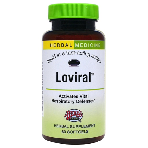 [BRSWIZABPINB6ETY] Herbs, Etc. Loviral - Lung Health Supplement for Respiratory Defense & Support - Herbal Supplement with Lomatium, Pelargonium & OSHA - Gluten-Free - 60 Softgels (60 Servings)