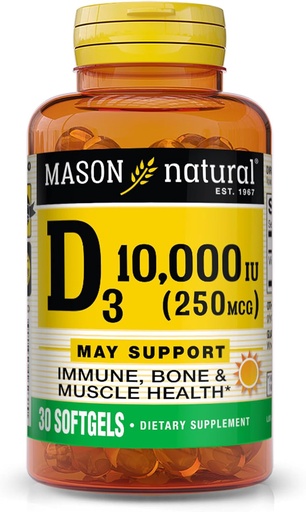 [BRSWIZL2AB6G2YL4] MASON NATURAL D 3 10,000 Iu Softgels, 30 Count