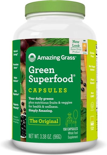 [BRSWKYQHAEDGA3TM] Amazing Grass Green SuperFood Original, 150 Count