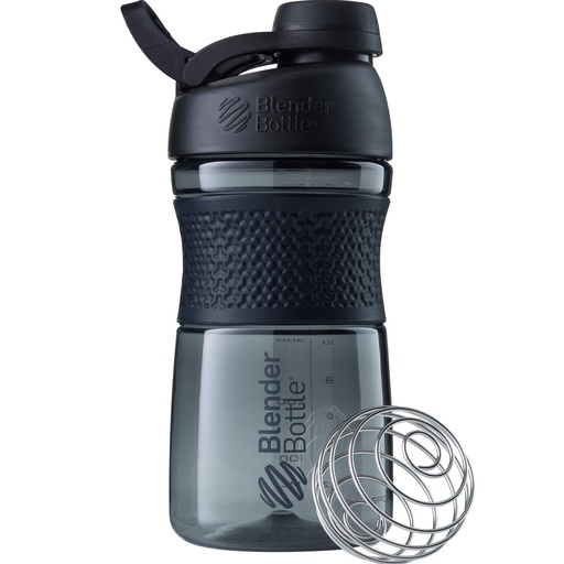 [BRSWGFIKPINGYE3A] BlenderBottle SportMixer Shaker Bottle Perfect for Protein Shakes and Pre Workout, 20-Ounce, Black