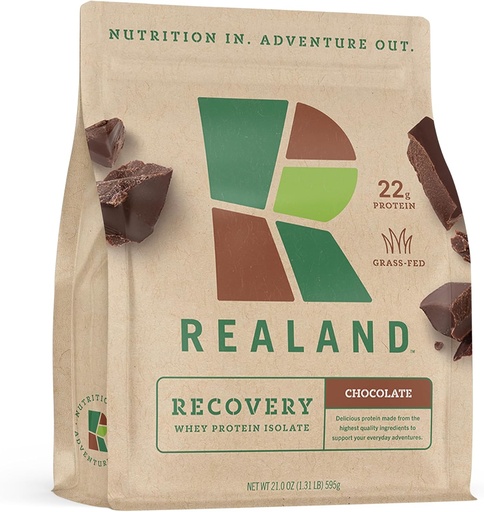 [BRSRAELYCAMWEC3O] Whey Protein Isolate - Grass-Fed Protein pulver for gjenoppretting - 22 g protein - 17 serveringer (en størrelse, sjokolade)