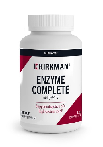 [BRSWGCQPCMBAAYDP] Kirkman - Enzyme Complete/DPP-IV - 120 Capsules - Potent Digestive Aid - Broad Spectrum Digestive Enzyme - Hypoallergenic