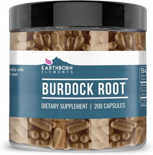 [BRSWYAQYOIBAIHTV] Earthborn Elements Burdock Root 200 Capsules, Pure & Undiluted, No Additives