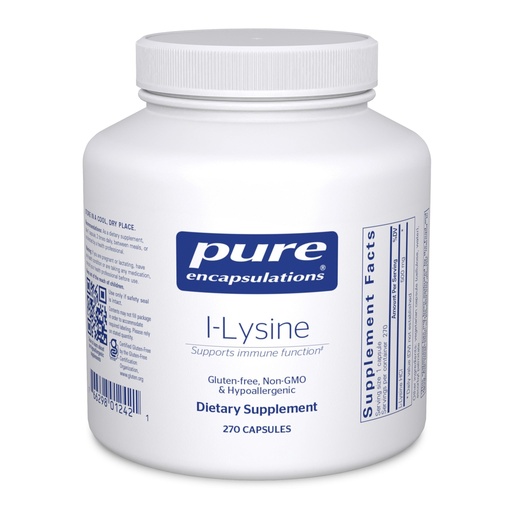 [BRSWIYA4BICQAFT4] Pure Encapsulations L-Lysine - Essential Amino Acid Supplement for Immune Support & Gum, Lip Health* - with L-Lysine HCl - 270 Capsules