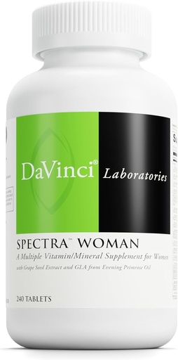 [BRSW2BDROQMQODY7] DaVinci Labs Spectra Woman - Dietary Supplement to Support Bone Health and Women's Needs - with Vitamins, Minerals, Calcium, Beta Carotene, L-Cysteine, Grape Seed Extract, and More - 240 Tablets