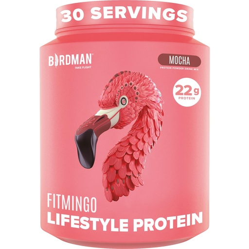 [BRSRAYAZCMFQAFLP] BIRDMAN Fitmingo Vegan Protein Powder with Inositol, Collagen Boosters, Hyaluronic Acid and Vitamins | Low Carb, Dairy Free, Low Calorie | 23g Plant Based Mocha Protein Powder with Myo-Inositol