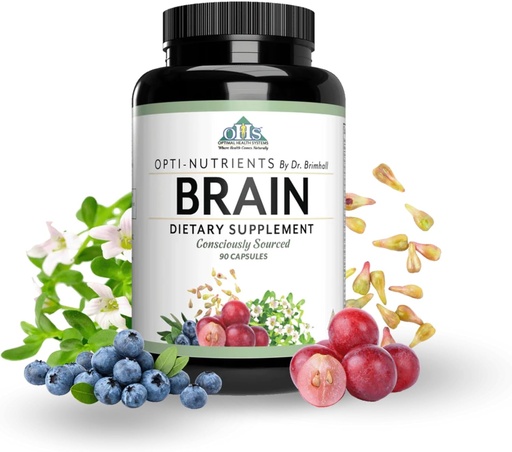 [BRSRAAQOBEIWAC3K] Optimal Health Systems Brain | Most Comprehensive Nootropic + Enzyme Delivery | 700 mg Scientific Neuroenhancment Blend | Boost Mood, Memory & Focus | 90 Capsules
