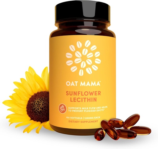 [BRSW2AQTAB7RMHL2] OAT MAMA Sunflower Lecithin Lactation Capsules | Breastfeeding Essentials for Milk Flow & Clogged Duct Relief | Postpartum Lactation Support to Increase Breastmilk Production | 30 Count