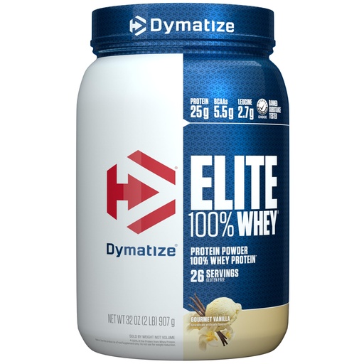 [BRSWIEI4A4JQIE34] Dymatize Elite 100% Whey Protein Powder, L-Leucine, Quick Absorbing & Fast Digesting for Optimal Muscle Recovery, Gourmet Vanilla, 32 Oz
