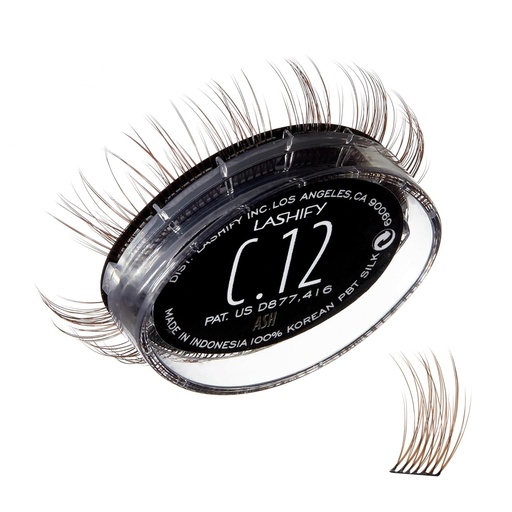 [BRSROA32CMHGMAA2] Lashify Curl 12mm Gossamer Eyelash Extensions Refill, Ash Color, DIY False Lashes for a Natural Look