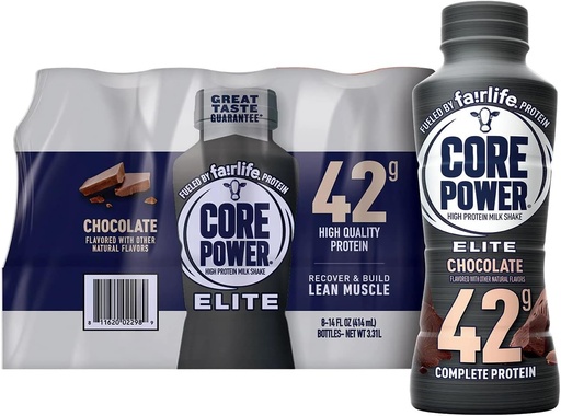 [BRSRM232CB7Q23LG] FAIRLIFE NUTRITION PLAN Core Power Elite 42g. Protein shake, csokoládé - folyadék (14 fl. oz, 8 pk.)