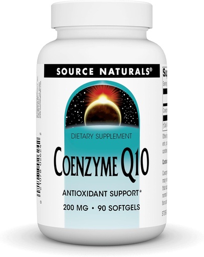[BRSWICYPOF4BE3Y7] Source Naturals Coenzyme Q10, Antioxidant Support*, for Heart, Brain, Immunity, & Liver Support, 200 mg - 90 Softgels