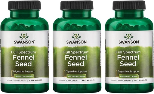 [BRSWIHLQAQNAEEQ7] Swanson Fennel 480 Milligrams 100 Capsules (3 Pack)