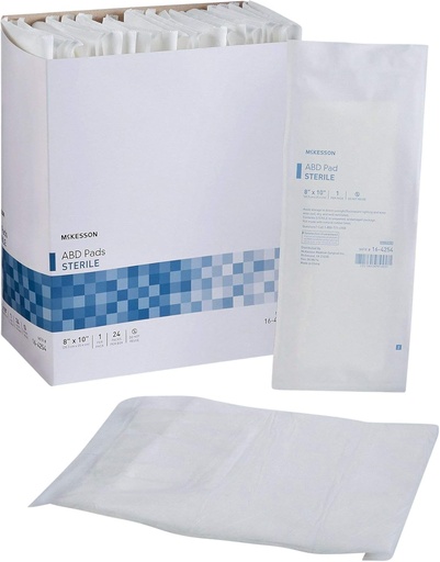 [BRSW2AI2OQDRECTF] McKesson Sterile ABD Pads 8 x 10 in [48 Count] – Abdominal Pads for Wound Care, Non Stick Gauze Dressing, Surgical Absorbent Pad for Drainage and Post-Op Use