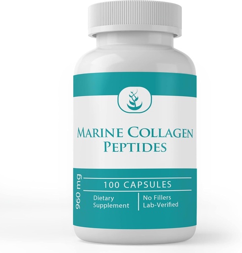 [BRSWYZ3RO4BQ2A3P] PURE ORIGINAL INGREDIENTS Marine Collagen Peptides, (100 kapsula) Beti Pure, Gehigarririk edo Betegarririk gabe, Lab Verified