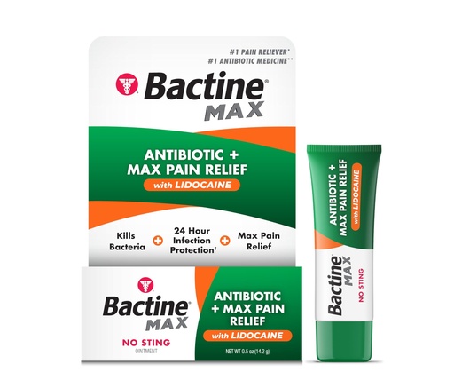 [BRSROH36DF7WE3TB] Bactine MAX Antibiotic + Pain Relieving Ointment - Antibiotic Ointment with Lidocaine - Pain + Itch Relief for Minor Cuts & Scrapes & Burns - Lidocaine Numbing Cream - 0.5oz