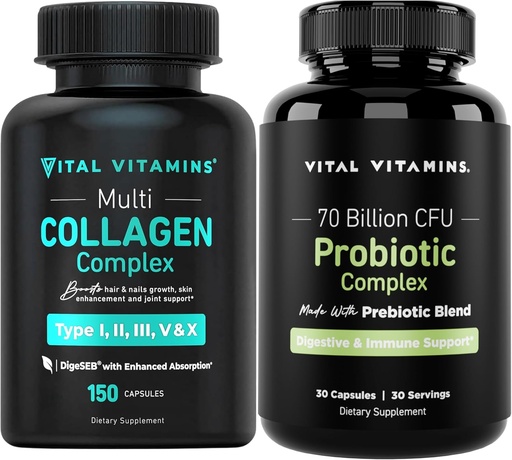 [BRSRABQFBEBRECTX] Vital Vitamins Multi Collagen Capsules + Probiotic Complex