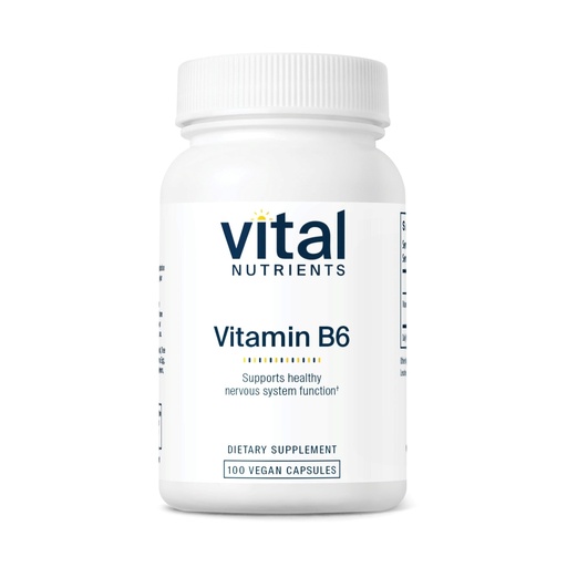 [BRSWIYQFBUMGO2LO] Vital Nutrients Vitamin B6 - Vegan Pyridoxine HCl B6 Vitamins for Nervous System, Muscle, Bone Health* - High-Potency Vitamin B6 for Menstrual Discomfort * - Gluten, Dairy, Soy Free -100 Capsules