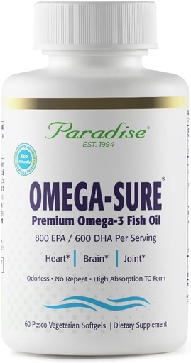 [BRSWIZYIDIBBW2TC] El paradís Omega- Segur, Omega-3 focus, petroli de peix Premium, DHA, Vegan, No GMO, Guten Free, 60 comte Vegetarian Softlis