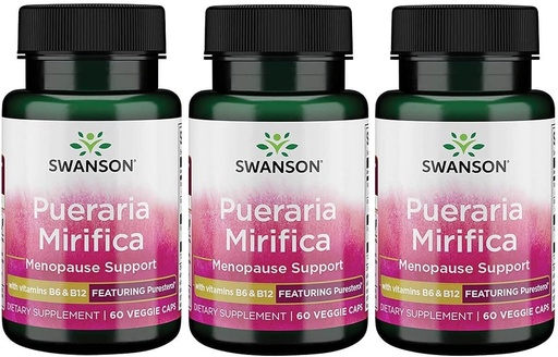 [BRSWGFD3BZ6QYEYZ] Swanson Pueraria Mirifica with B6 '&' B12 - Featuring Puresterol 60 Veg Caps 3 Pack