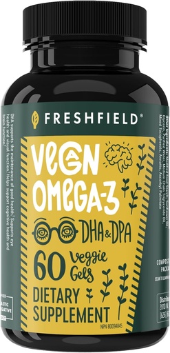 [BRSWGGTQAQCWOAAV] Vegan Omega 3 DHA: Algae Oil, Most Reviewed, Carrageenan Free, Sustainable, Tested, No Heavy Metals, Fish Oil Alt, Plant Based Omega. Supports Heart, Brain, Joint Health w/DPA