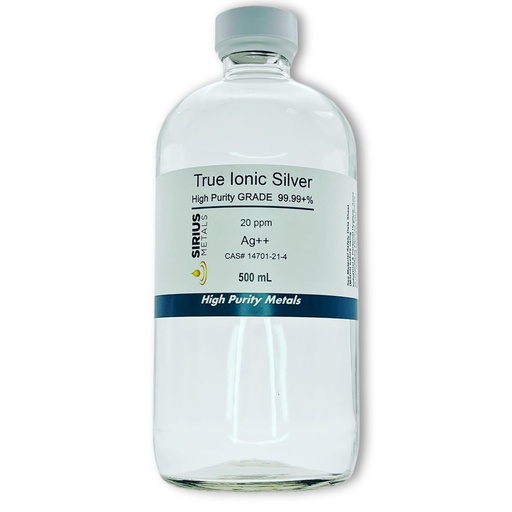 [BRSWGZABCACR6ALZ] True Free Ionic Silver - 20 ppm:500mL in Clear Glass Bottle 页面存档备份,存于互联网档案馆