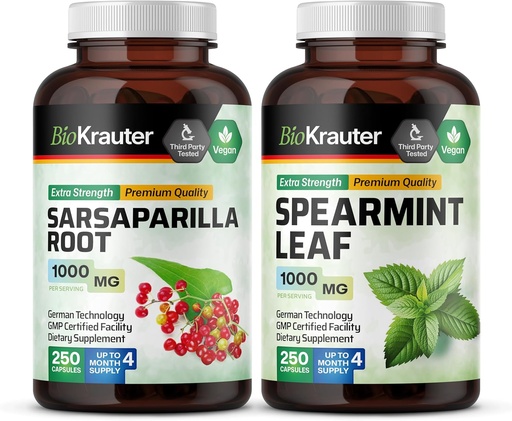 [BRSRAGAZB4NGMHT7] BIO KRAUTER Sarsaparilla 250 Capsules & Spearmint 250 Capsules