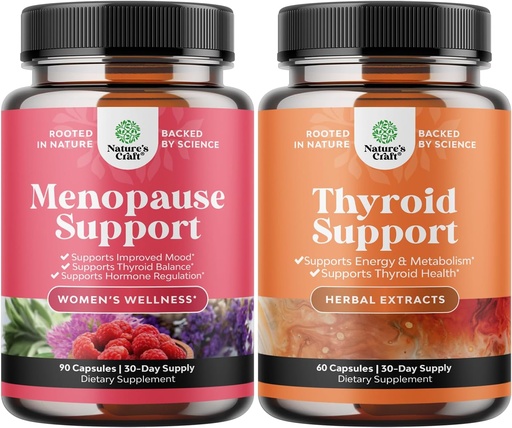 [BRSROCA3DN6R4F37] Ensemble complet de complément à la ménopause à base de plantes pour les femmes pour les sueurs nocturnes Mood et plus avec Dong Quai Vitex Chaste Berry and Herbal Thyroïde Support Complexe Mood Enhancer supplément à l'énergie pour Thyroïde