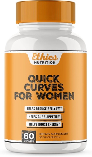[BRSRAEAPAQMGGHQZ] Quick Curves - Fat Burner Weight Loss Pills for Women | Appetite Suppressant, Best Fat Burner Metabolism Booster | Slimming Belly Fat Burner Diet Pills That Work Fast, Extra Strength - 60 Capsules