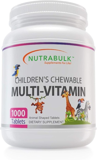 [BRSWIYAHDMHQO3T2] Children’s Chewable Multi-Vitamins - Promoting Kids' Overall Development - USA-Made, May Help to Support Immune, Bone, Brain & Overall Well Being- Vegan & Gluten Free - 1000 Cherry Tablets