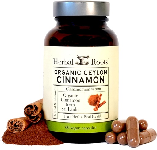 [BRSROCD6CMCRMDQU] Herbal Roots Organic Ceylon Cinnamon Capsules $ USDA Certified Organic - Ikke-GMO | 60 Organic Vegan Capsules