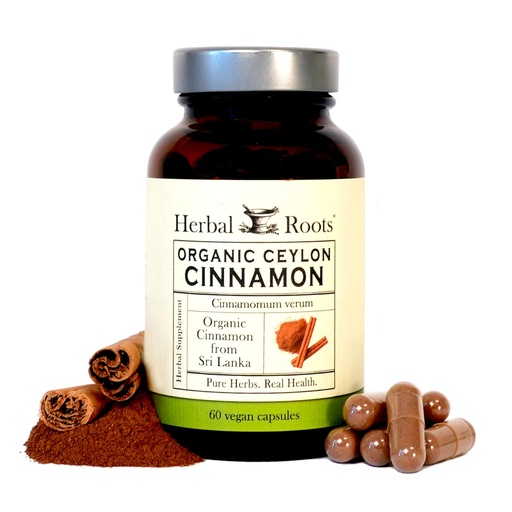 [BRSROCD6CMCRMDQU] Herbal Roots Organic Ceylon Cinnamon Capsules | USDA Certified Organic - Non-GMO | 60 Organic Vegan Capsules