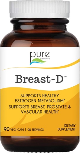 [BRSW2FL4OJ4BG23H] Breast D por Esencia Pura - Suplemento Natural para Equilibrio de Estrógeno, Acné Hormonal y Apoyo a la Menopausia con Vitamina D3, Calcio, Té Verde & Lycopene - 90 cápsulas