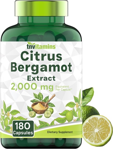 [BRSRAFT4AR5AI3A6] tnvitamins Citrus Bergamot 2000mg - 180 Capsules | Ultra Potent Citrus Bergamot Supplement 2000 mg Per 1 Capsule Serving | 6 Month Supply! | Non-GMO | Made in The USA!