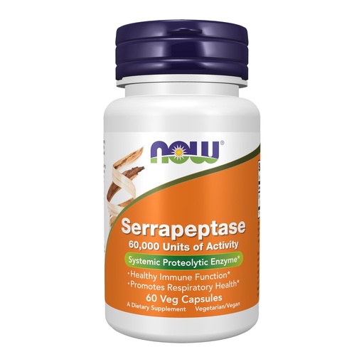 [BRSWYEI7BYCWMDTZ] NOW Foods Supplements, Serrapeptase 60,000 Units of Activity, Promotes Respiratory Health and Immune Function*, 60 Veg Capsules