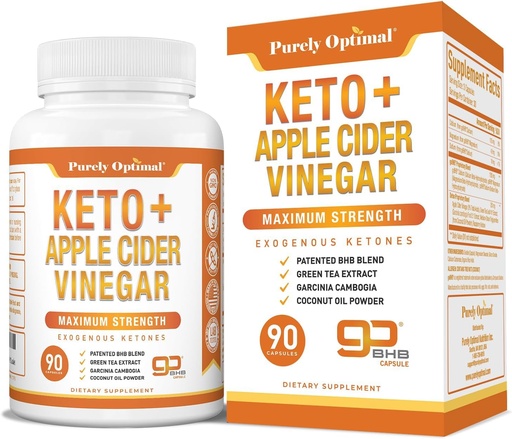 [BRSWYY35AB5QIELD] Purely Optimal Keto BHB & Apple Cider Essig Kapseln - Exogene Ketone Ergänzung mit der Mutter für Ketosis-Unterstützung, Gesunde Lifestyle & Overall Well-Being - 90 Kapseln