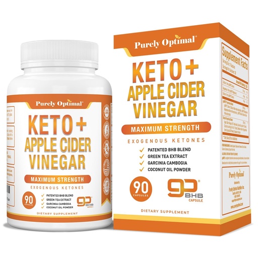 [BRSWYY35AB5QIELD] Purely Optimal Keto BHB & Apple Cider Vinegar Capsules - Exogenous Ketones Supplement with The Mother for Ketosis Support, Healthy Lifestyle & Overall Well-Being - 90 Capsules