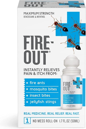 [BRSWGYD2OR6BO333] Instant First Aid Pain Relief from Fire Ant Stings and Bug Bites, 1.7 Ounce Roll-On