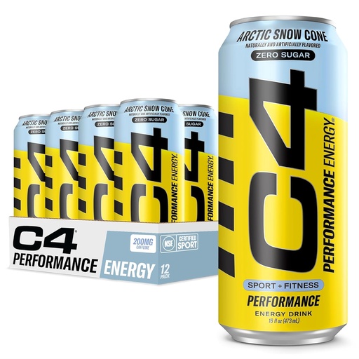 [BRSW2ZQRCIHQEE32] Cellucor C4 Carbonated Zero Sugar Energy Pre Workout Drink + Beta Alanine, (NEW) Sparkling Arctic Snow Cone, 16 Fl Oz, Pack of 12