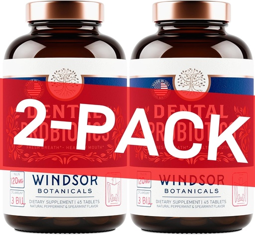 [BRSRMBQ3PIFGCH3B] Probióticos orales para dientes y gomas - 3BN CFU Lactobacillus Salivarius, Paracasei, K12 Pro B, Probióticos dentales inulinos para el tratamiento de la respiración mala, Gum Health - 90 Mejores tabletas de menta oral probiótica