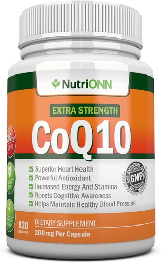 [BRSWIG32BF7GKHDE] CoQ10 200mg (Doble Strength), 120 Capsules - Alta Absorción Coenzyme Q10 - Científicamente Probada Extra Strength CoQ10 Ubiquinone - 4 Month Supply