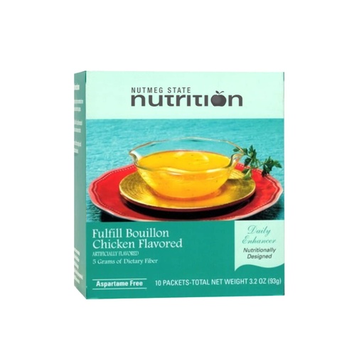 [BRSRMBI2AQPBMH3L] Nutmeg State Nutrition – Fulfill High Fiber Soup Mix, Low Calorie, Fat Free, Naturally Flavored, Ideal Protein Compatible, Aspartame Free, 10 Servings Per Box (Chicken Bouillon)