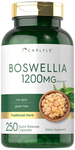 [BRSROZAHOABGADLP] Carlyle Boswellia Extract Capsules | 250 Count | Boswellia Serrata Complex with Black Pepper Extract | Non-GMO, Gluten Free Supplement