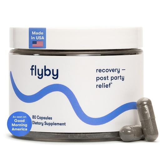 [BRSROEIDDEIAKYDF] Flyby Recovery Supplement with DHM - All The Hang, Without The Over!™ Pre & Post Drinking Capsules with Milk Thistle, Vitamin C, B Vitamins, Ginseng, Activated Charcoal – Made in USA, 80 Count